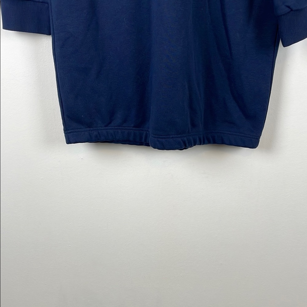 Tommy Hilfiger Denim Long Sleeve 1/2 Zip Pullover Blue Hooded Sweatshirt Dress - Picture 2 of 9
